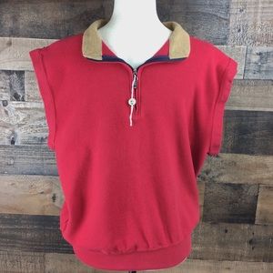 Vest Peter Millar 1/4 Zip Red Men’s Vest Large L